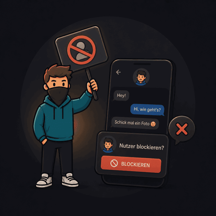 User-Icon mit Block-Symbol, du entscheidest, wer dir schreibt